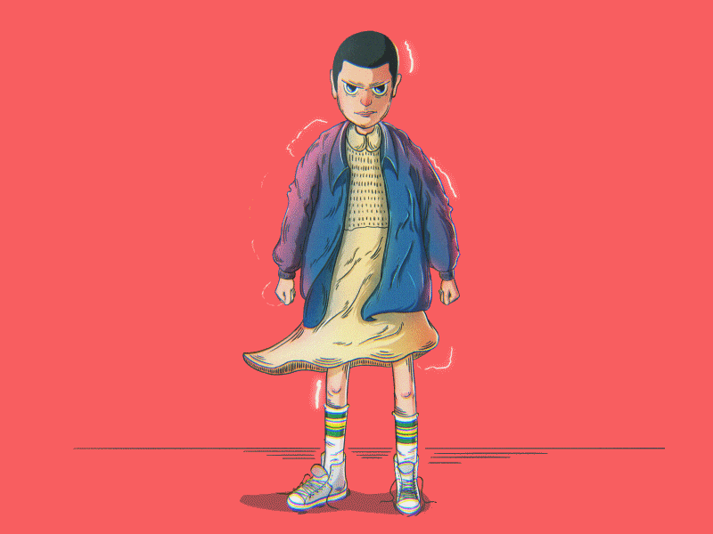 Eleven (Stranger Things) 2d after effects animation art cel animation eleven frame by frame lighting netflix photoshop stranger things tvpaint