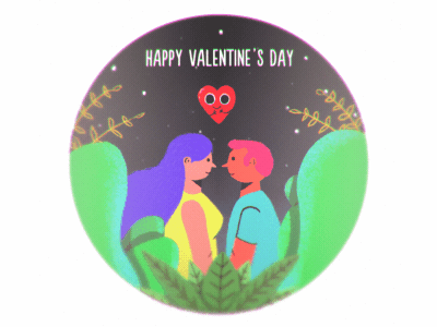 Happy Valentine's day 2018 2d animación animation art arte couple happy valentines day heart love san valentin valentine valentines