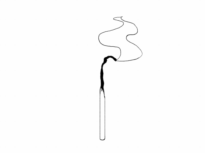 Anitober Day 19: Scorched 2d animación animation anitober anitober 2018 art arte black and white cel animation frame by frame illustration inktober inktober 2018 match motion graphics scorched smoke tvpaint