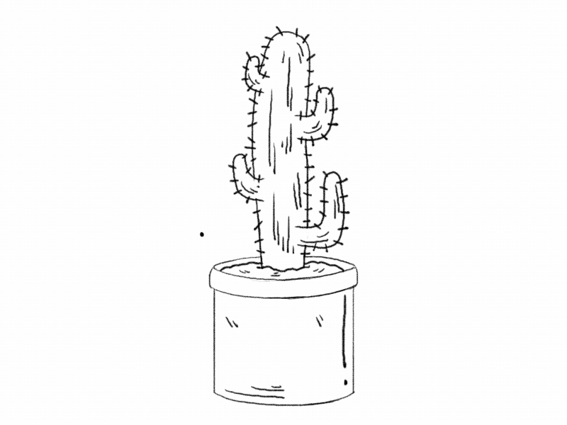 Anitober Day 25: Prickly 2d animación animation anitober anitober 2018 art arte black and white cactus cel animation frame by frame illustration inktober inktober 2018 motion graphics prickly tvpaint