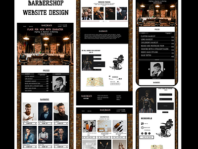 barbershop website design figma typography ui ux web desing