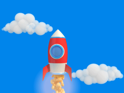 Rocket Animation Ver. 2 3d animated blender cloud flying flying rocket gif rocket space