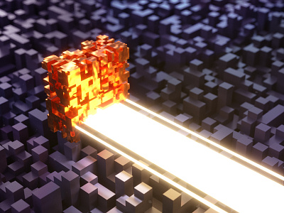 Dark and Light 3d abstract b3d blender block gold lights