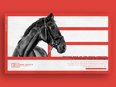 War Horses for Veterans Posters branding cob horse horses mono type poster red simple veterans