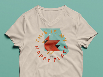 My Happy Place angular cardinal circular missouri retro t shirt t shirt triangles webb city