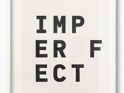Brené Brown Imperfect DesignHaus Art Print artprint blind emboss brené brown designhaus letterpress minimalist