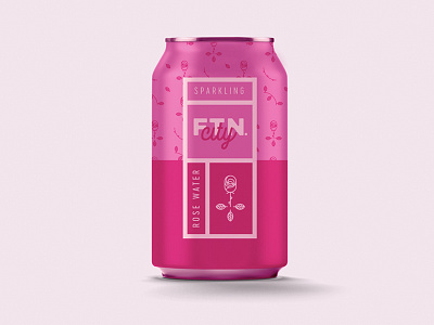 Sparkling Water Version 2 branding can minimalism pattern product rose water