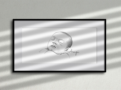 Newborn adobe photoshop design illustration portrait sketch