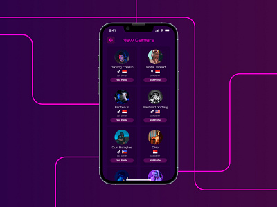 Gamer Networking App app app design art card color dailyui design digital figma game inspiration interface iphone product product design ui uiux ux ux design visual design