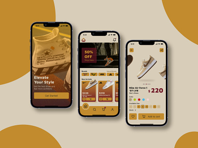 Online Shoe Store App app app design card color dailyui design digital figma inspiration interface online store product product design shoe sneakers ui uiux ux ux design visual design