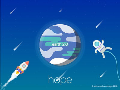 Hope 2d adobe astronaut design flat graphic graphic design illustration illustrator rocket space vector
