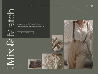 Дизайн сайта винтажного магазина design ui