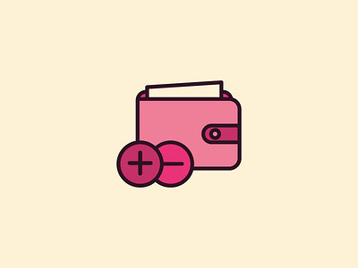 Wallet icon c.r.e.a.m. cash earnings icon logo money pink spendings wallet