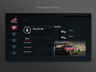 Assetto corsa redesign overview interface redesign ui