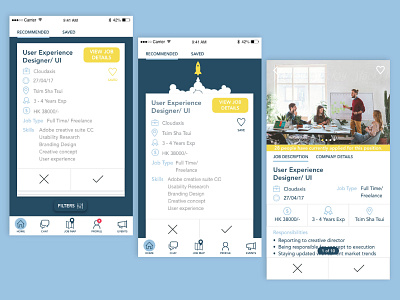 Recruitment App JF Digital design design theory employee employer mobile app mobile app design mobile application mobile ui recruitment recruitmentapp refresh tinderforjobs user experience user interface design userinterface