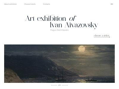 art exhibition; landing page design graphic design ui ux