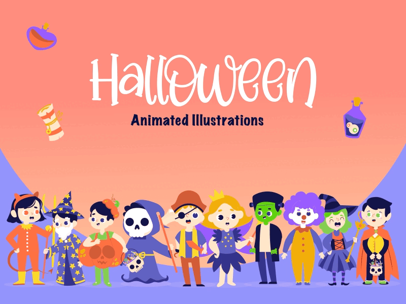Halloween Animated Illustrations animation candies candy dead devil eyeball frankenstin frighten ghost gif grim ripper halloween lottie magic book motion posion pumpkin scary scoopy soup