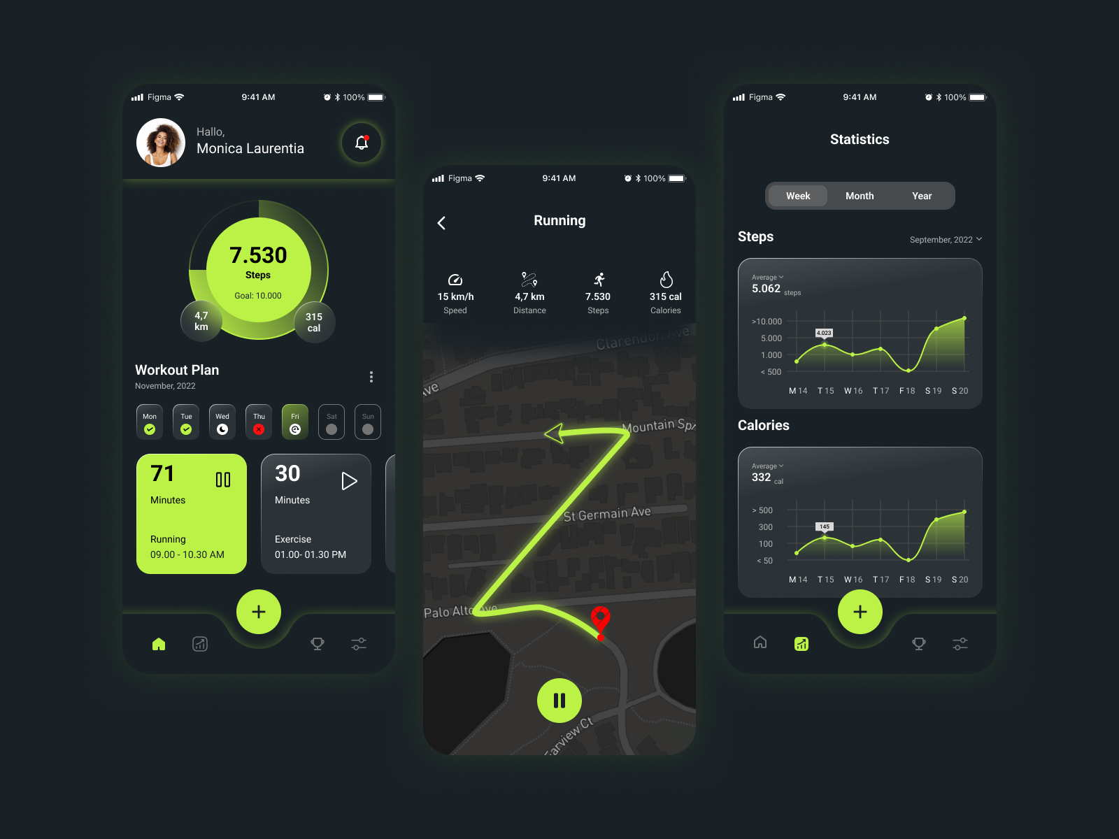 Fitness App - Jogging Tracker (LetFit) by Qonita Rahma on Dribbble