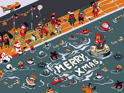 Card: Merry Xmas card drawingart illustration art merrychristmas 聖誕節
