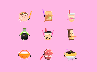 Food charater cute food food and drink funny vector