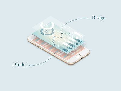 Hello Dribbble 3d app illustration iphone isometric perpective