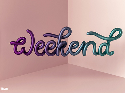 Weekend - 3D type c4d cinema4d design type typogaphy typography