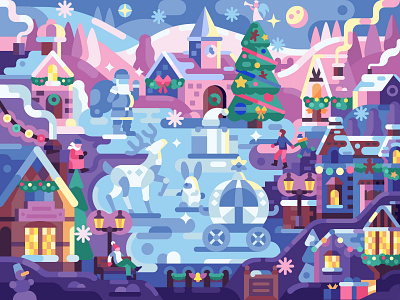 Ice Christmas Town by Alex Krugli on Dribbble