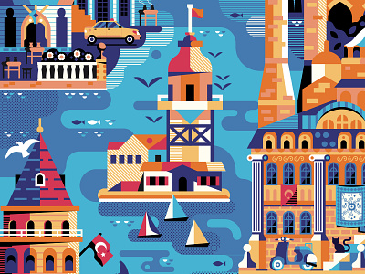 Istanbul Travel Poster by Alex Krugli on Dribbble