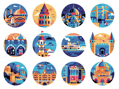 Istanbul Travel Icons
