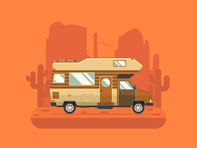 Camper Truck on Arizona Background