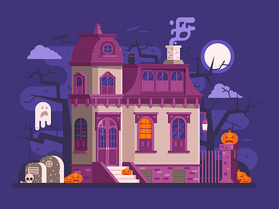 Halloween Haunted House Scene