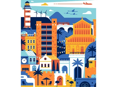 Sardinia Travel Poster Process cagliari card flat design mediterranean poster sardinia summer travel vacation