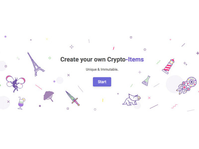 Crypto Items Banner banner crypto flat design gaming items line art web