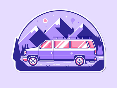 Travel Van RV Sticker adventure camper car emblem hiking label mountain park rv sticker travel truck van wunderlust