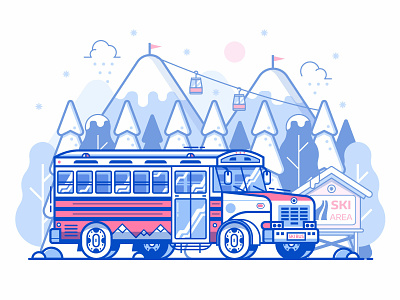 Mountain Ski Resort Shuttle Bus