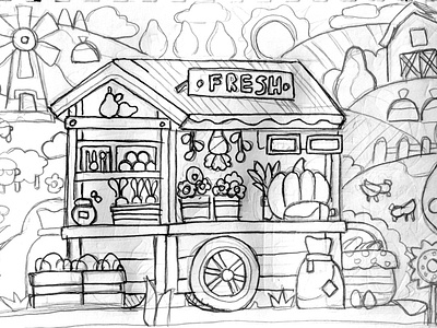 Farm Market Scene by Alex Krugli on Dribbble