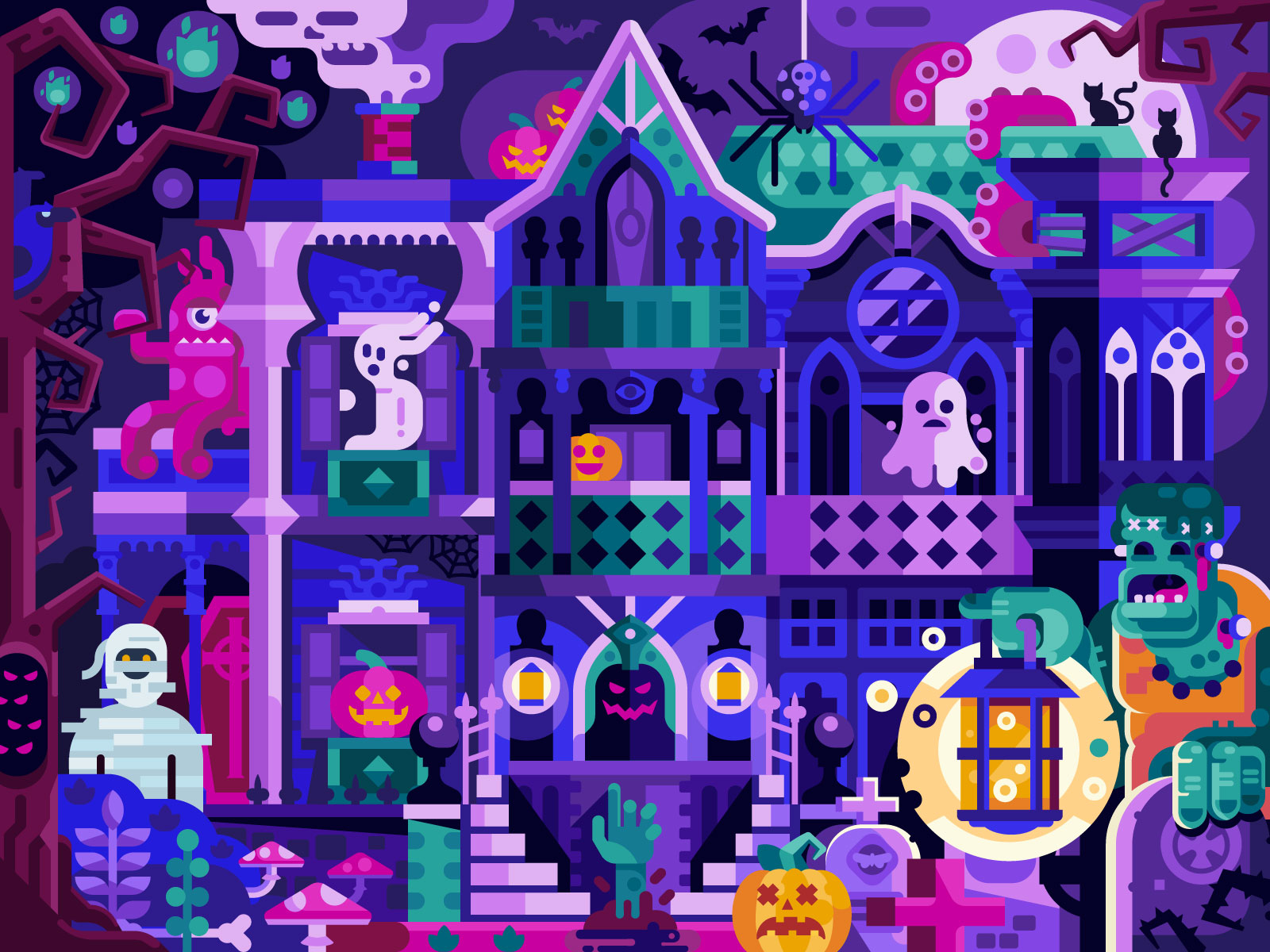 halloween-party-evil-house-by-alex-krugli-on-dribbble