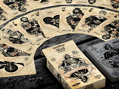 Captain Morgan playing cards captain morgan drawing illustration pirate playing cards rum zombie