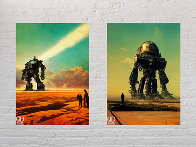 The mecha rebellion (1/8 and 2/8) decor poster design illustration mecha poster robot scifi