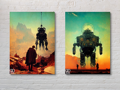 The mecha rebellion (3/8 and 4/8) decor poster design illustration mecha poster robot scifi