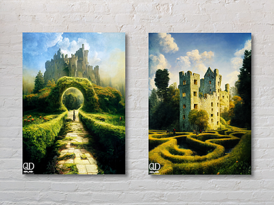 Blarney Castle - my version (1/3 and 2/3) castle decor poster design fantasy illustration poster