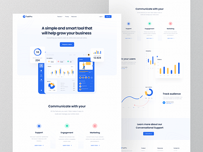 Task Management Landing Page | Project Management Tool b2c header design homepage landing page management website productivity project saas saas product saas website task task manager task website team manager to do list uiux design web design template web page website