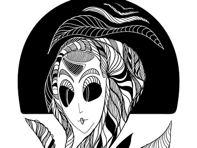 Black Widow black and white illustration line art nft vector vector art