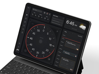 Productivity UI app checklist climate clock notes quicknotes tablet timer ui ux whather