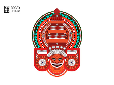 Theyyam illustration 2018 drawing graphic indian folk dance kerala kerala art theyyam