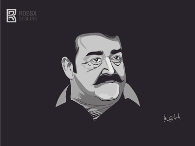 Mohanlal illustration by RobinXavier on Dribbble