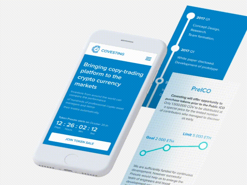 Covesting — Copy-trading platform ae animation bitcoin crypto dashboard data design ico token ui ux web