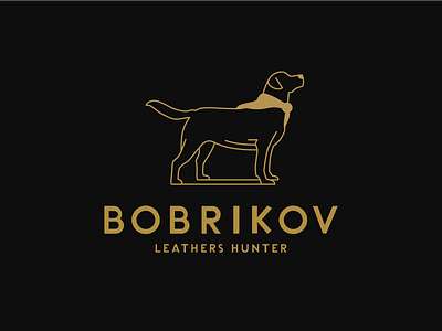 BOBRIKOV LOGO animal brown dog leather line logo simple