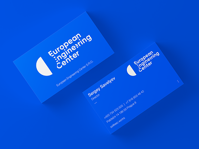 European Engineering Center blue branding brandlogo logo logotype design planet science space vcard visitingcard