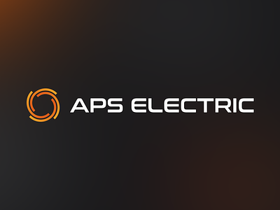 APS ELECTRIC logo brand branding company electric flat icon identity illustration logo logo design mark orange vector visiting cards